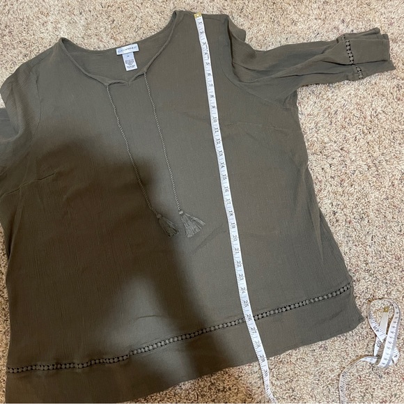 Catherines Green Tassel Boho Blouse Top - Picture 11 of 11